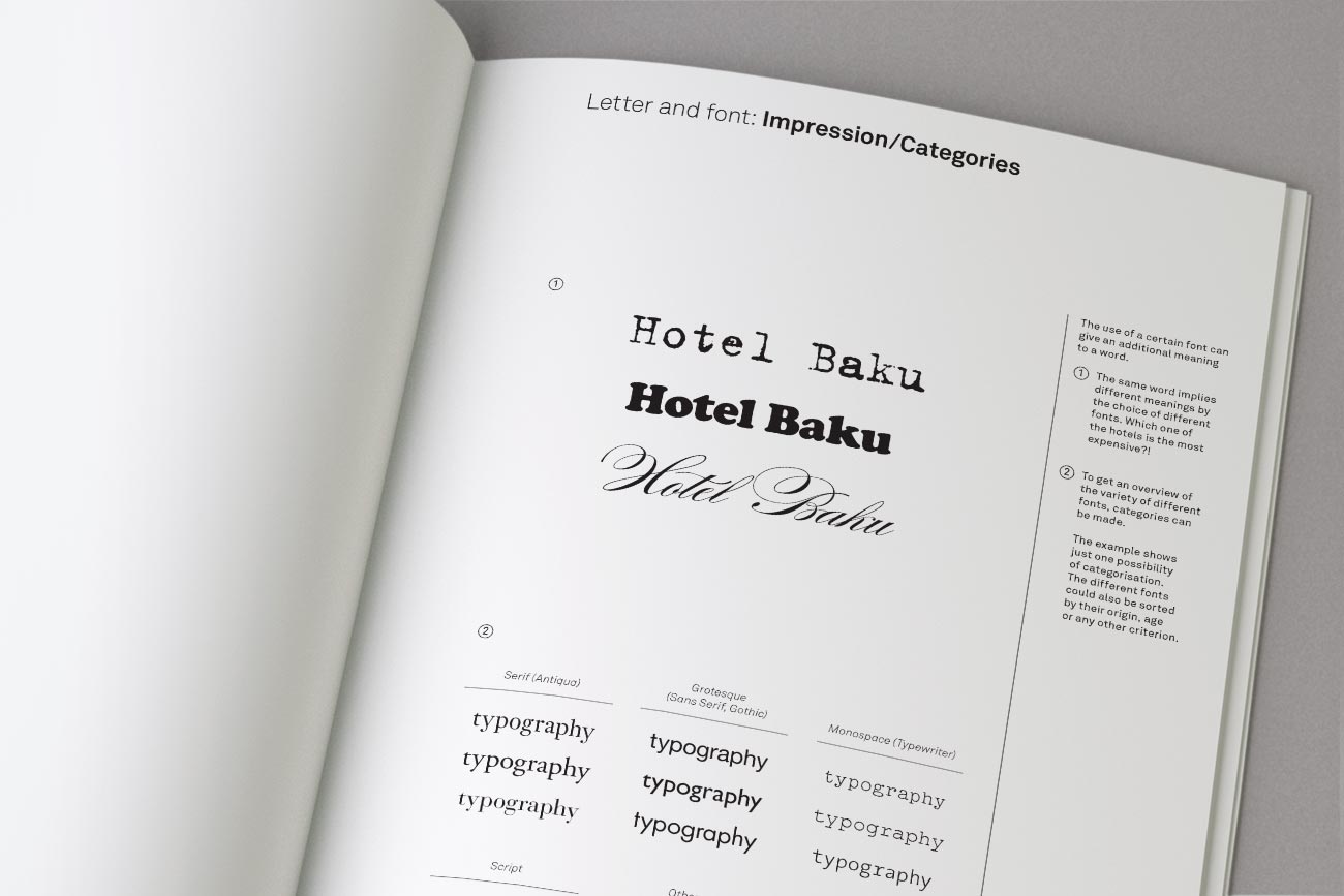 example page of the ressource book about typography